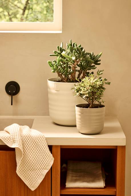 dune round 30cm linen white